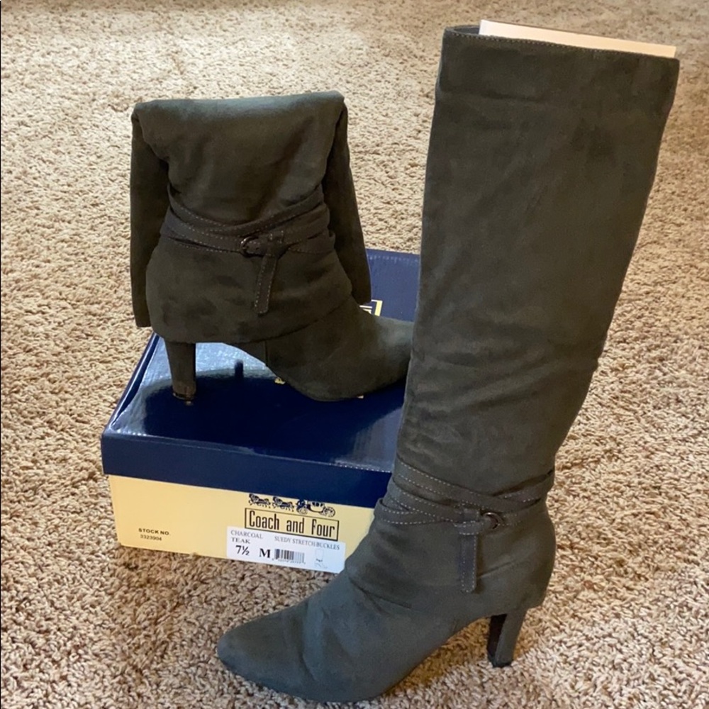 Coach and Four Charcoal Suede knee high boots